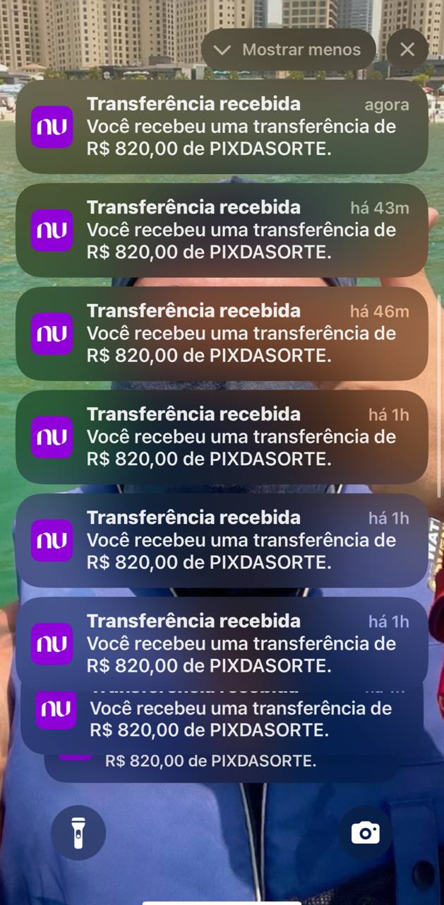 Comprovantes de saque